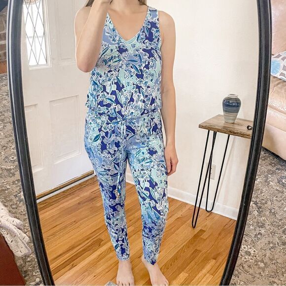 Lilly Pulitzer Paulina Jumpsuit Royal Purple Koalafications XS - Picture 1 of 10